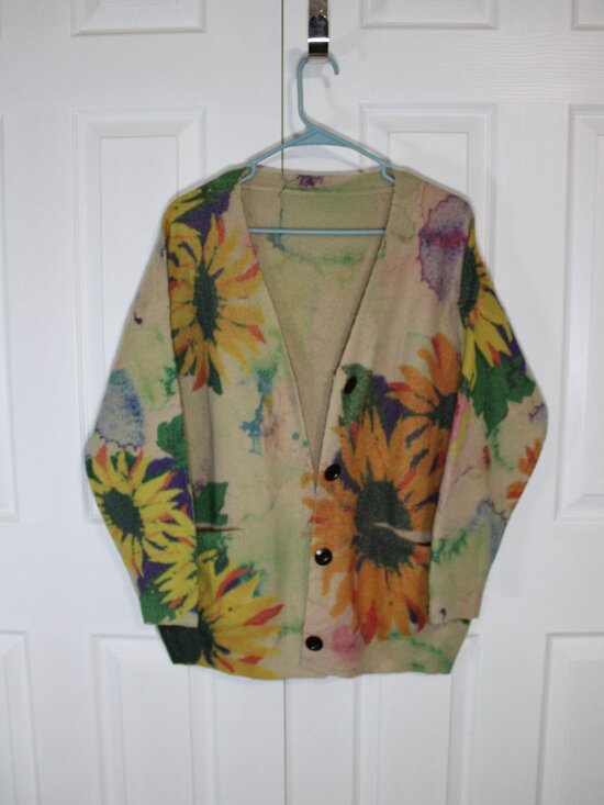 Unbranded Sweaters - Boutique Inspired Cottagecore Cotten/Linen Sunflower Cardigan